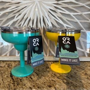 Two Orca Rita Glasses-Seafoam & Sunflower Colors